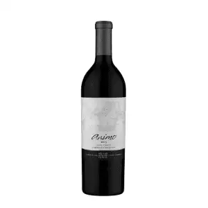 A black background showcasing a 2016 Animo Napa Valley Cabernet Sauvignon bottle.