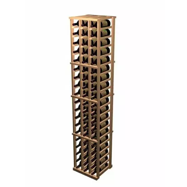 A stylish wine rack made of All Heart Redwood designed in a 3 column individual layout.